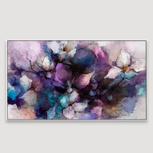 Purple Ethereal Floral Wall Painting
