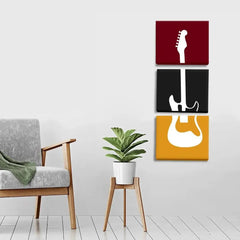 Guitar Wall Painting With 3 Panel Guitar Wall Painting With 3 Panel