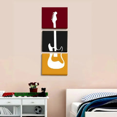 Guitar Wall Painting With 3 Panel Guitar Wall Painting With 3 Panel