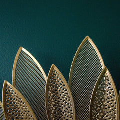 Golden Metal Leave Wall Mirror Golden Metal Leave Wall Mirror