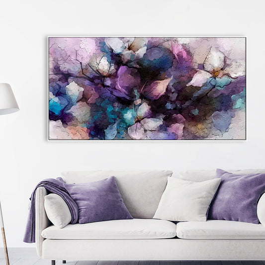 Purple Ethereal Floral Wall Painting