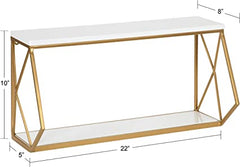 2 Tier Marble Metal Wall Mount Shelf 2 Tier Marble Metal Wall Mount Shelf