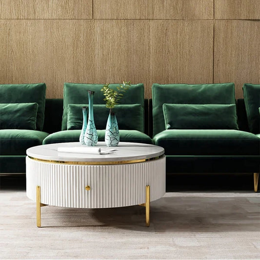 Belly Modern Round Coffee Table With Storage