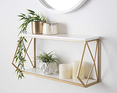 2 Tier Marble Metal Wall Mount Shelf 2 Tier Marble Metal Wall Mount Shelf