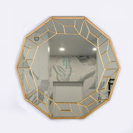 Octagonal Gold Wall Mirror