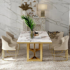 Amalgam Metal Marble Dining Table  chairs Amalgam Metal Marble Dining Table  chairs