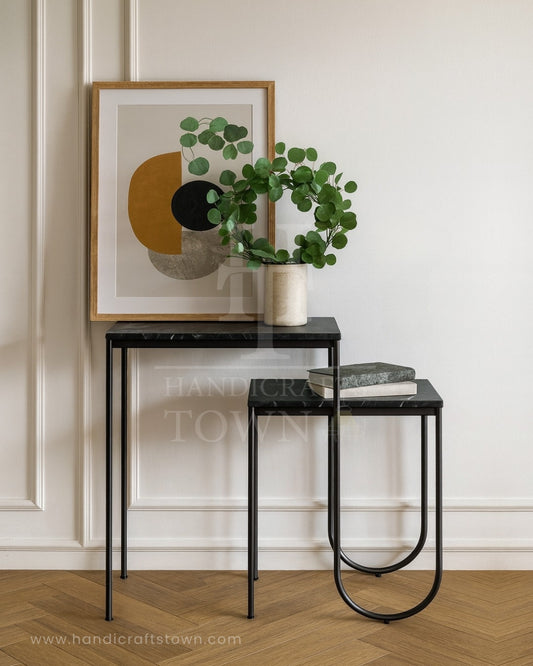 Black Crest Console Table