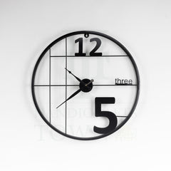 Alphabetic Black Metal Wall Clock Alphabetic Black Metal Wall Clock