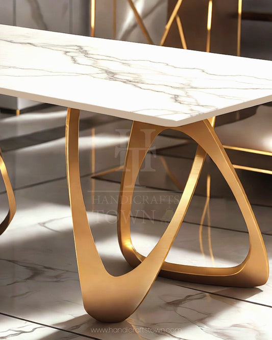 White Gold Fusion Dining With chairs