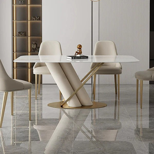 The Modernist Metal Dining Table With chairs - Main Image