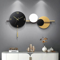 Nexus Black And Golden Circle Metal Wall Clock Nexus Black And Golden Circle Metal Wall Clock