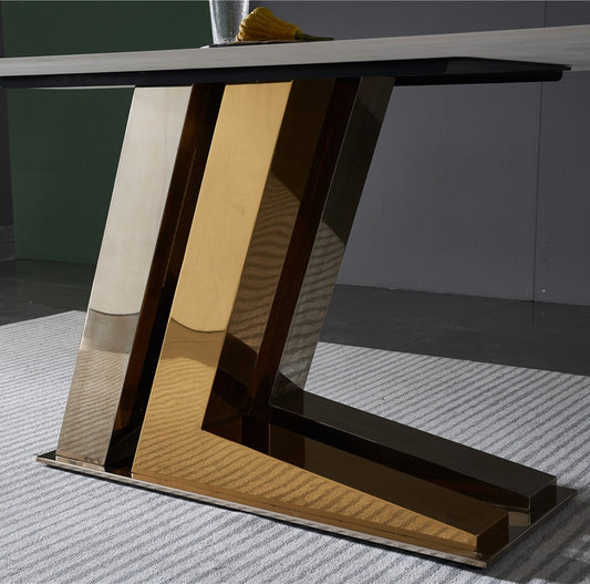 Argent & Aurum Metal Dining Table With Chairs