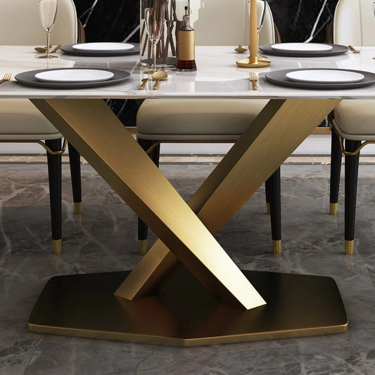Stardust metal dining table with chairs