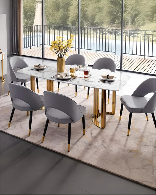Golden Horizon Metal Dining Table