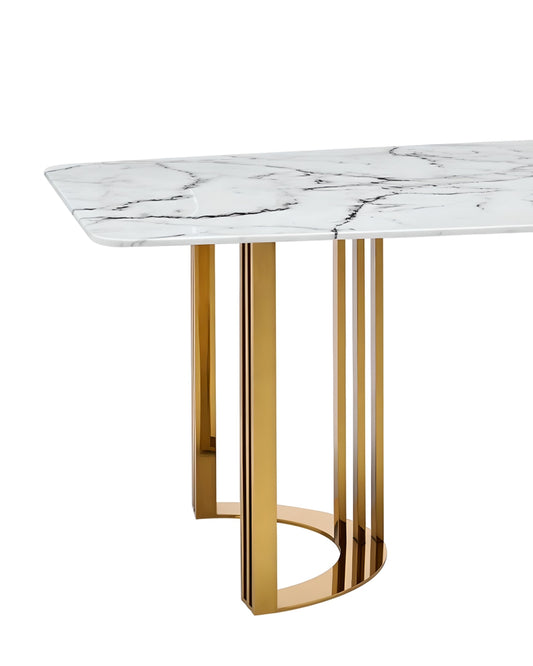 Golden Horizon Metal Dining Table