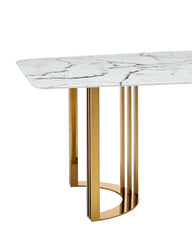 Golden Horizon Metal Dining Table