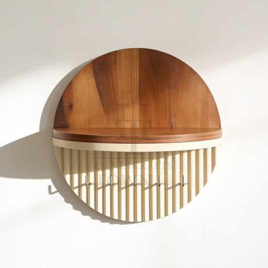 Walnut Halo Key Holder & Shelf