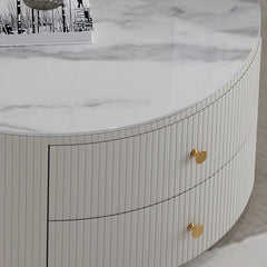 The Top Notch Round Nesting Table With Two Drawers