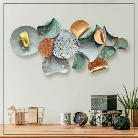 Grey And Green Abstract Metal Wall Art