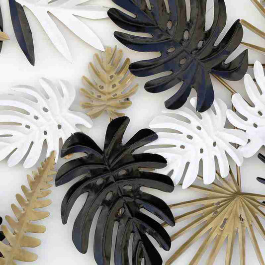 Monstera Leaves Frame Metal Wall Art