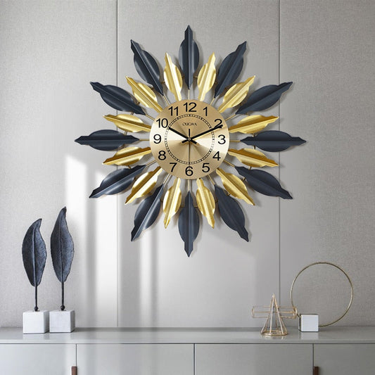 Black and Golden Designer Metal Wall Clock