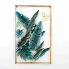 Green And Golden Frame Metal Wall Art