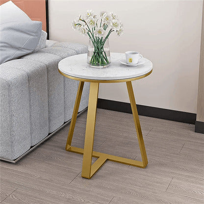 White And Golden End Table