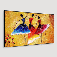 Ballerinas Dancing Wall Painting