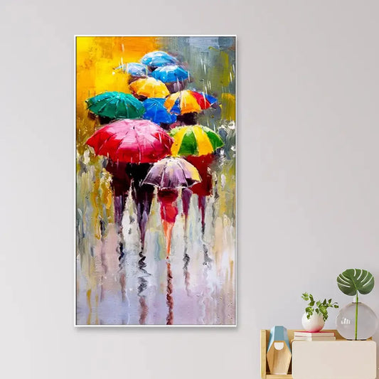 Rainbow Umbrellas Wall Painting