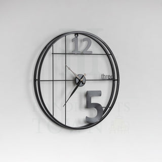 Alphabetic Black Metal Wall Clock