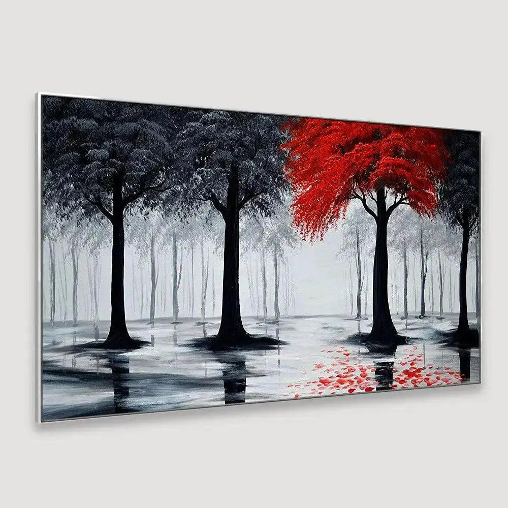 Red Tree of Contrast Wall Painting