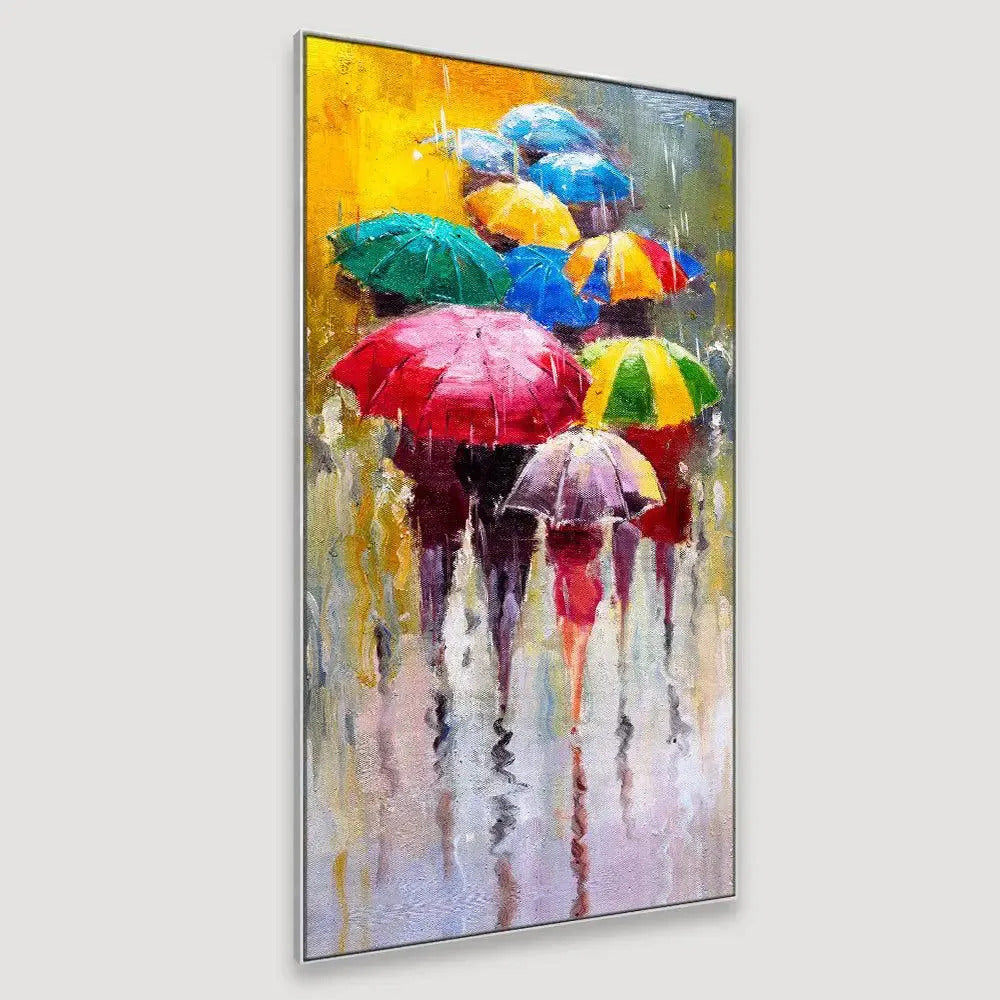 Rainbow Umbrellas Wall Painting