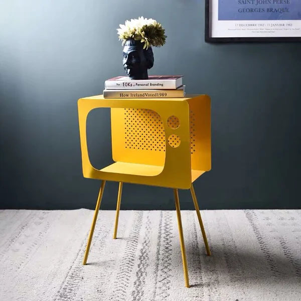 Metal T.V Side table (Yellow)