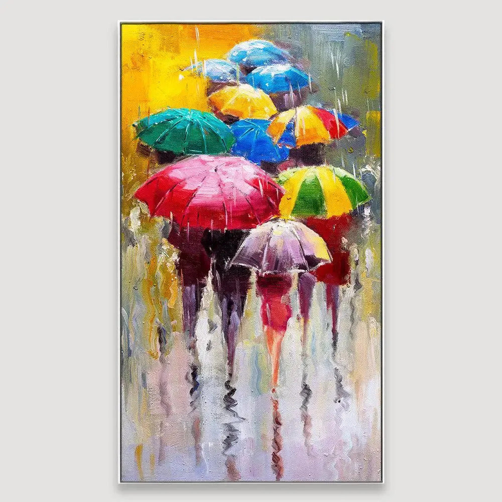 Rainbow Umbrellas Wall Painting