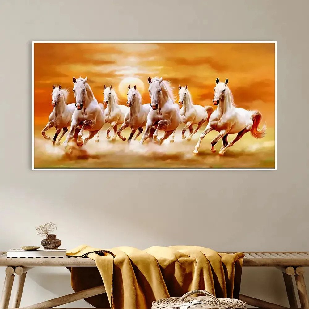 Sunset 7 Horse Wall Painting