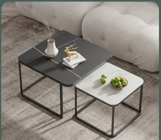 Black And White Square Nesting Table