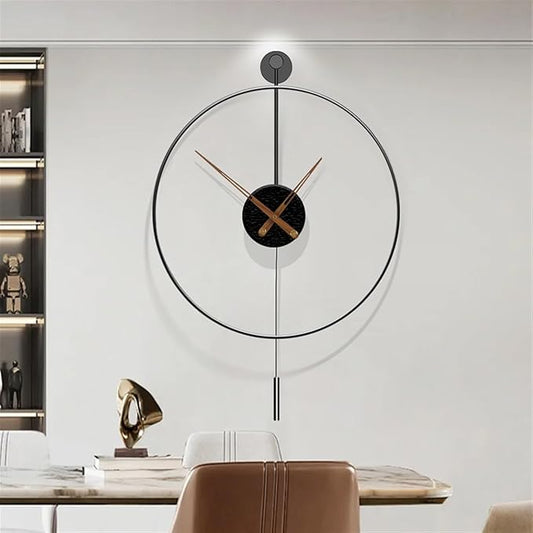 Black Ring Metal Wall Clock