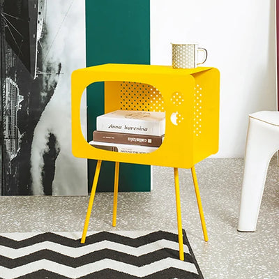 Metal TV Side Table (Yellow)