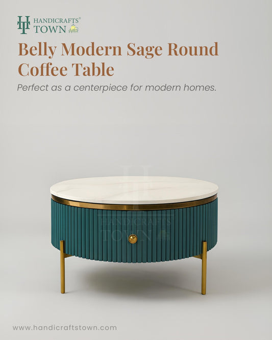 Belly Modern Sage Round Coffee Table