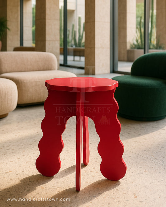 Crimson Wave Side Table