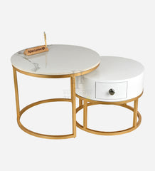 Artus marble and wooden Nesting tables with storage