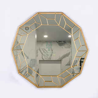 Octagonal Gold Wall Mirror