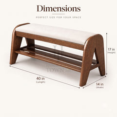 Verona Curved Wooden Shoe Bench