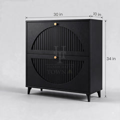 Enso Fluted Wooden Shoe Cabinet