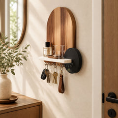 Walnut Key Holder With Storage