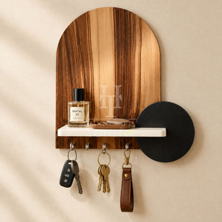 Walnut Key Holder With Storage