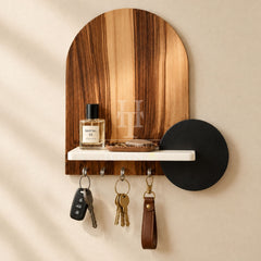 Walnut Key Holder With Storage