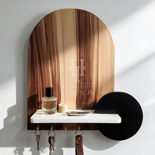 Walnut Key Holder With Storage