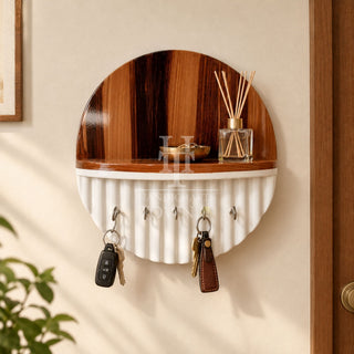 Walnut Halo Key Holder & Shelf