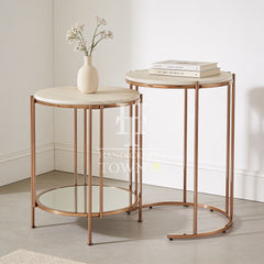 Amelia Round Marble Nesting Tables